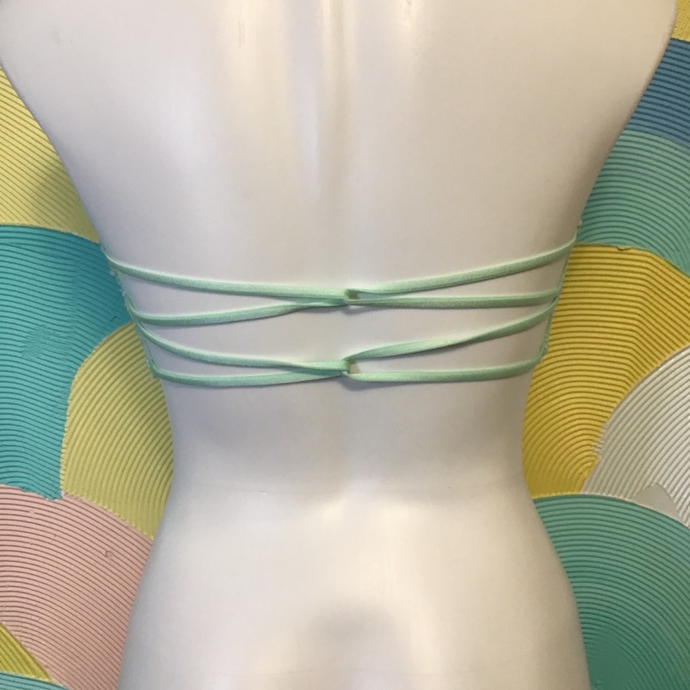 Free People Lace Babydoll Mint Bra Bandeau szM - Picture 3 of 5